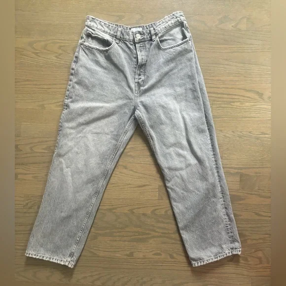 Zara grey high waist Mom Jeans women’s size 12 - Picture 3 of 6